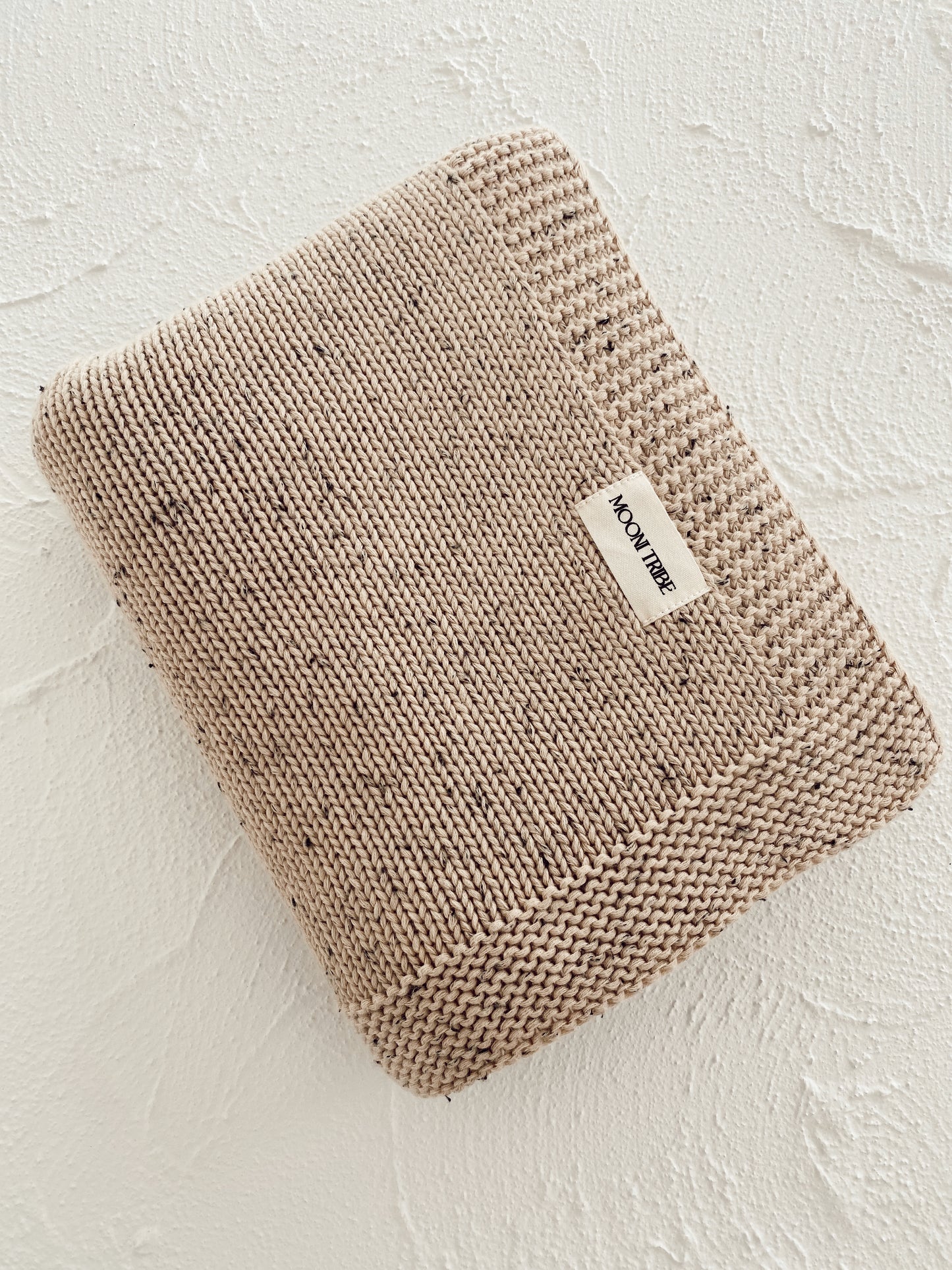 Heirloom Knit Blanket | Beige Fleck